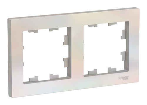 Рамка 2 поста Schneider Electric ATLASDESIGN, жемчуг