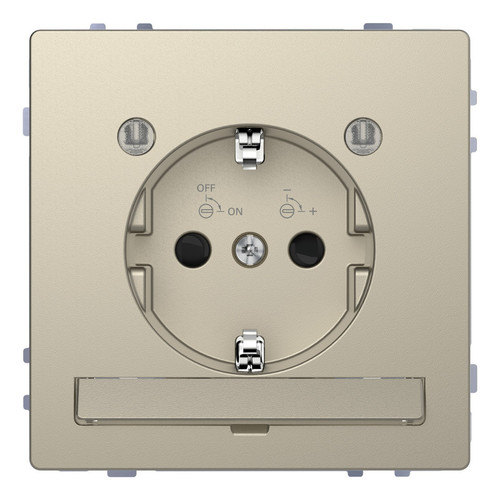 Розетка c LED-подсветкой Schneider Electric MERTEN D-LIFE, скрытый монтаж, с заземлением, песочный
