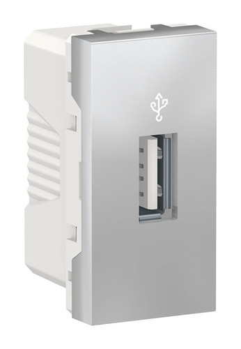 Коннектор 1xUSB Schneider Electric UNICA MODULAR, алюминий